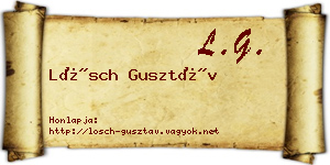 Lösch Gusztáv névjegykártya